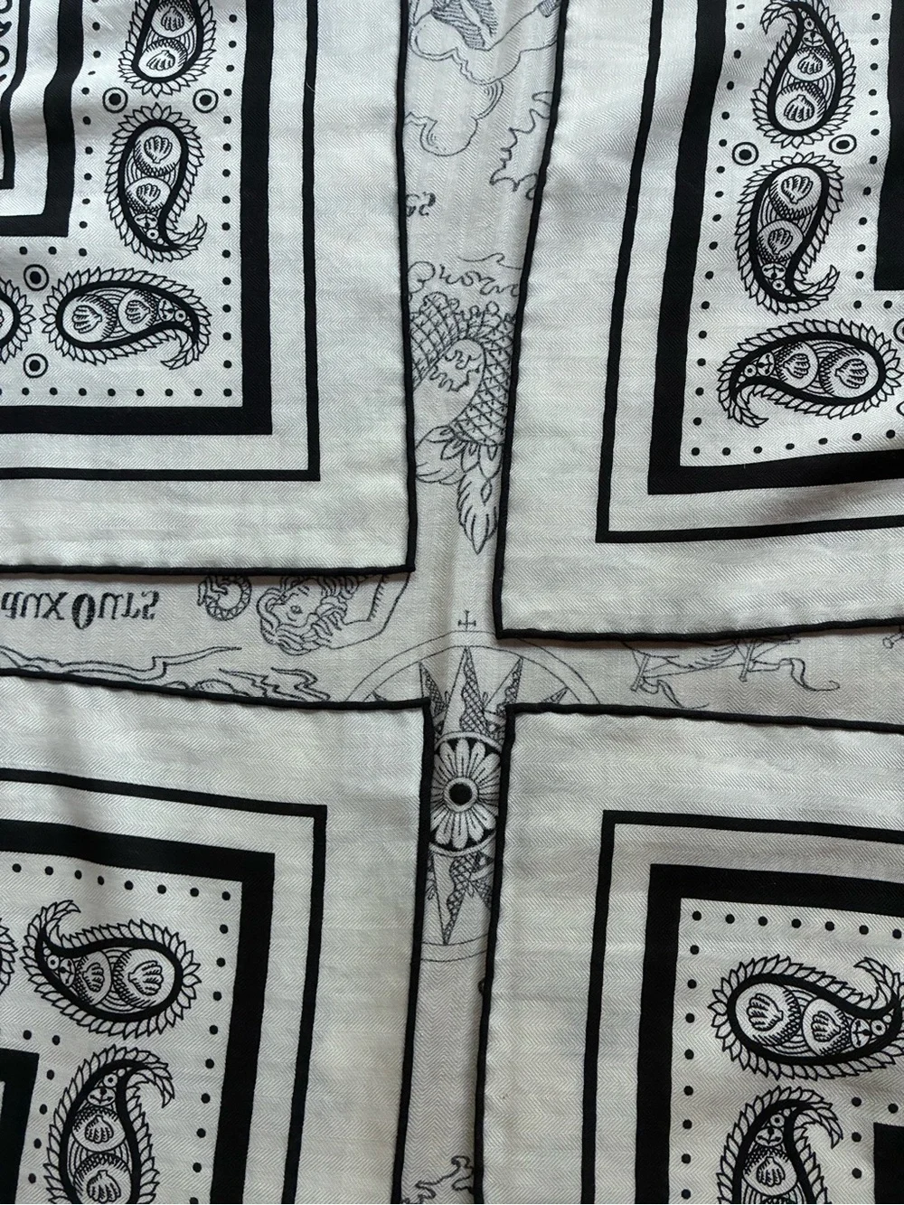 Hermes Tatouages Marins Bandana 140vm Cashmere/Silk NWT